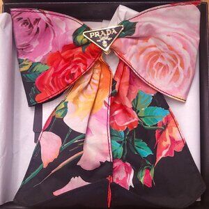 Prada Floral Re-Nylon Hair Bow